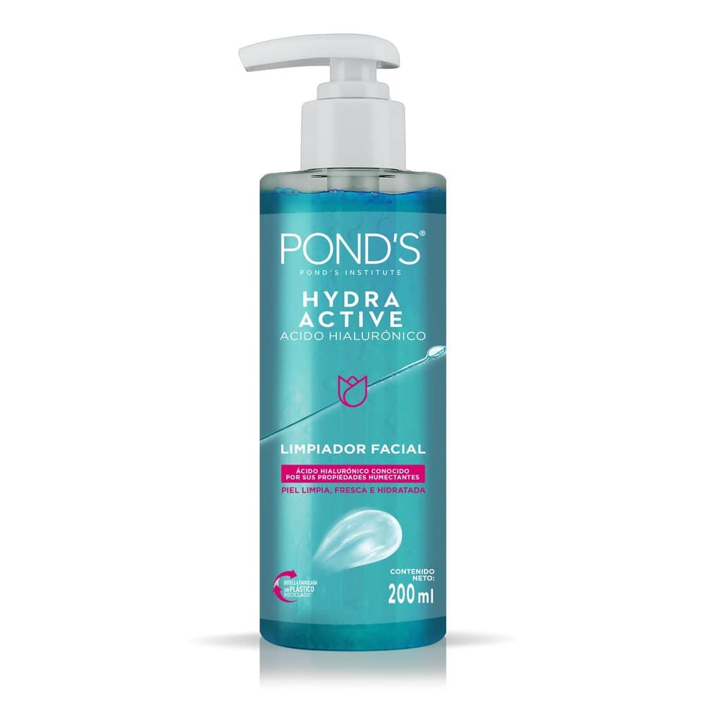 Limpiador Facial Ponds Hydra Active Acido Hialuronico Frasco 200Ml