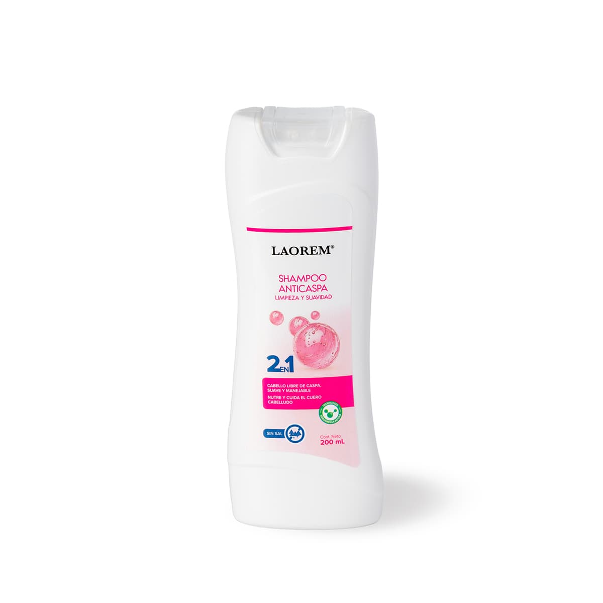 Shampoo Anticaspa Laorem Limpieza Y Suavidad 2 En 1 Fco 200Ml
