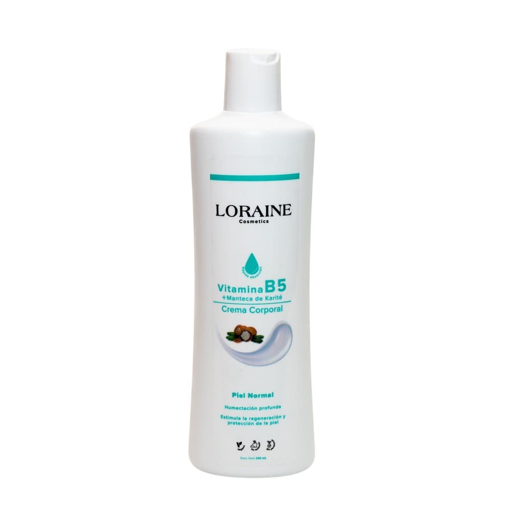 Crema Corporal Loraine Cosmetics Vitamina B5 + Manteca De Karite Frasco Por 500Ml