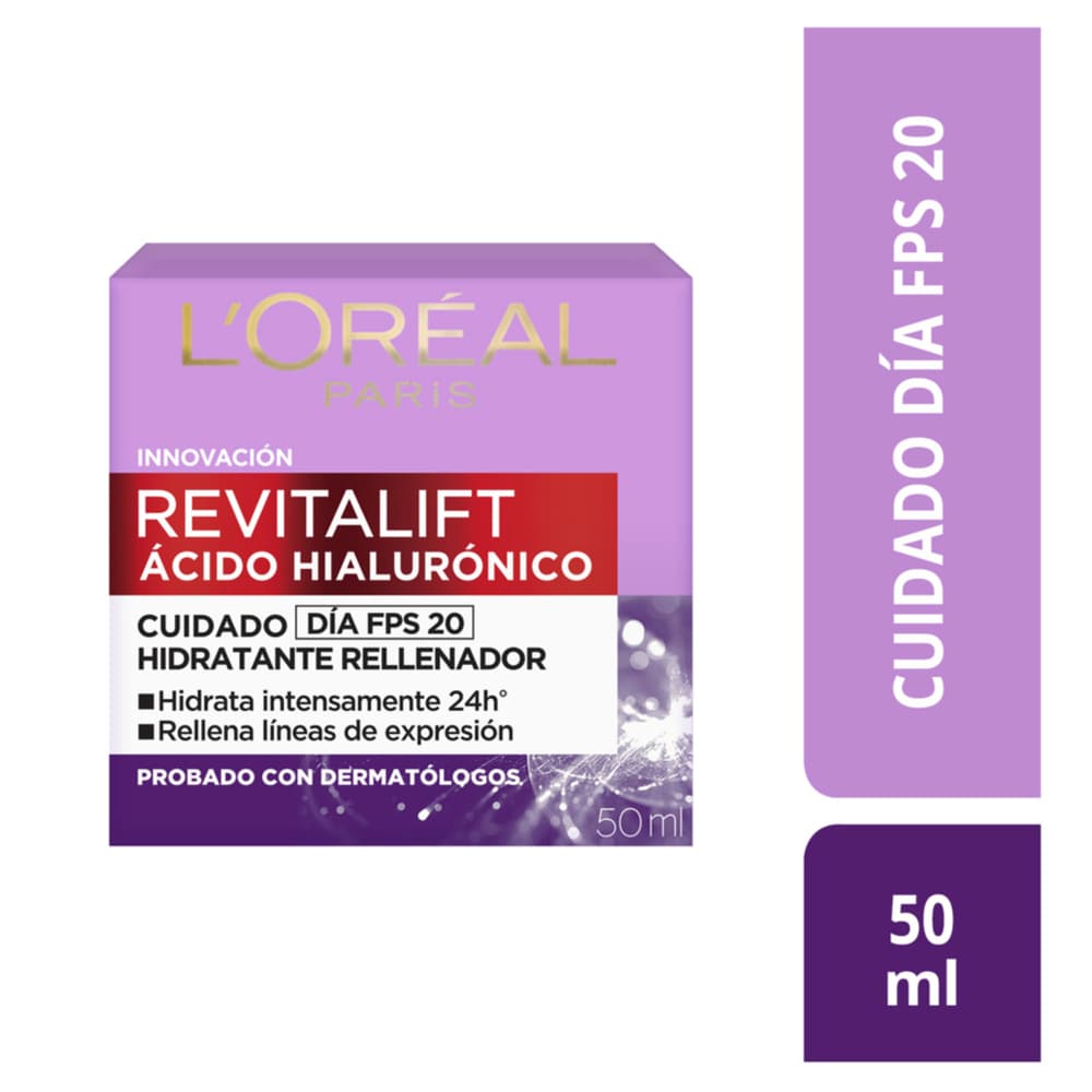 Crema Facial Hidratante Día  L'Oréal París Revitalift Ácido Hialurónico 50Ml