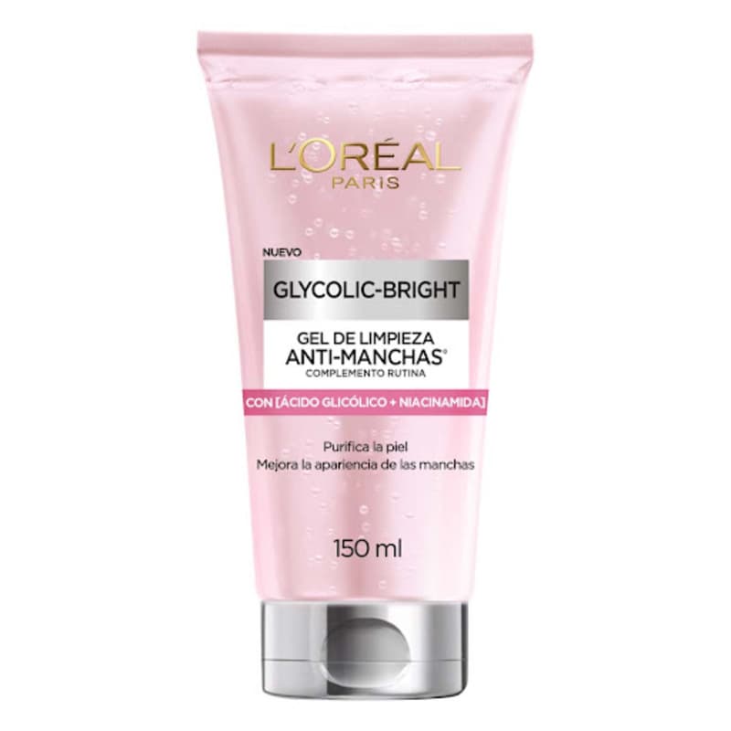 Gel Limpiador Facial L'Oréal Paris Glycolic Bright Antimanchas Ácido Glicólico Y Niacinamida 150 Ml