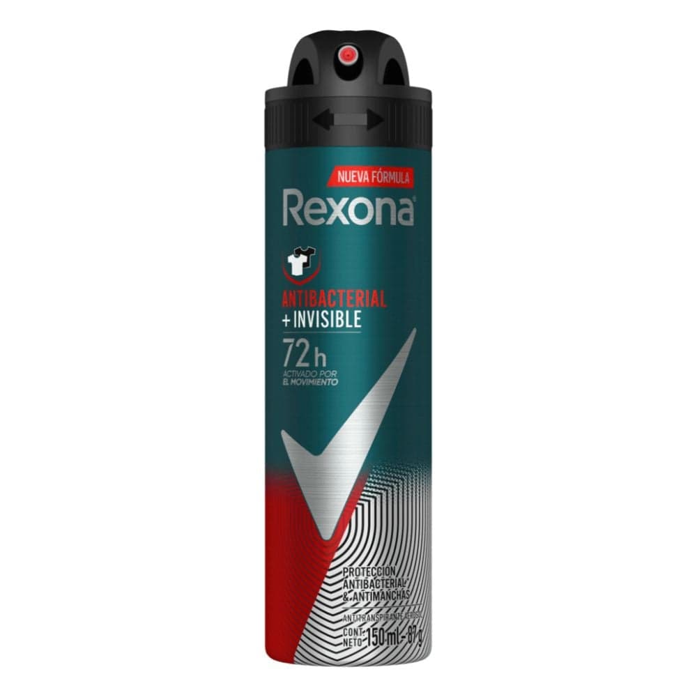 Antitranspirante Aerosol Rexona Men Antibacterial + Invisible Lat X 150Ml