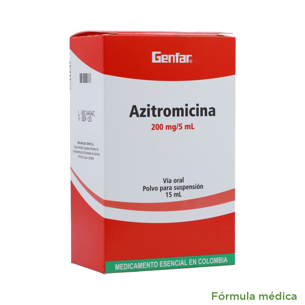 Azitromicina Polvo Suspensión Oral 200Mg/5Ml(4%) Frasco X 15Ml