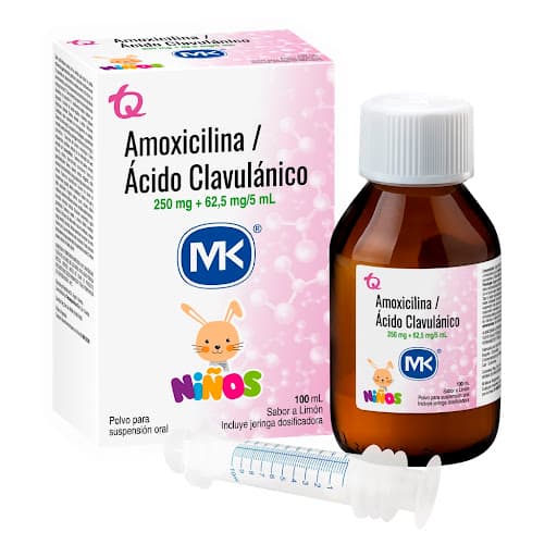 Amoxicilina+Clavulanico Acido (250+62.5)Mg/5Ml(5+1.25)% Polv Susp Oral Mk Fco X 100Ml