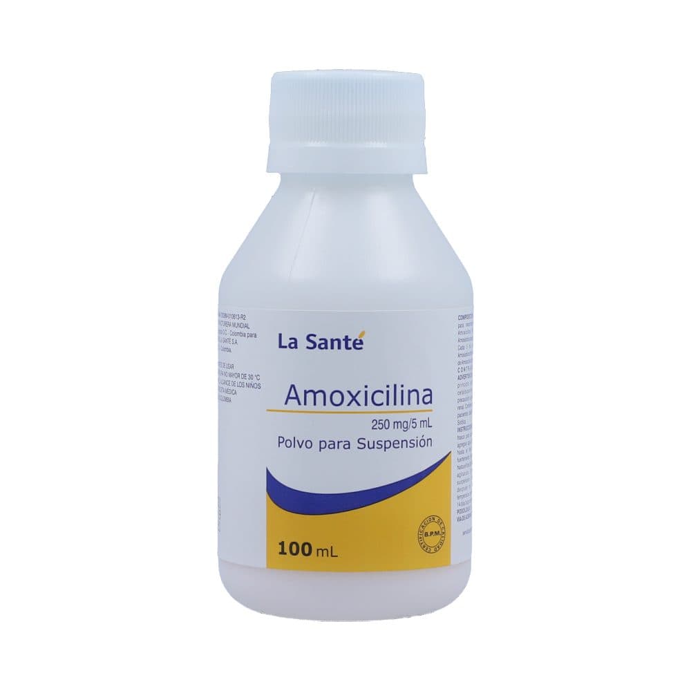 Amoxicilina 250 Mg/5Ml Polvo Para Suspensión Oral La Santé Frasco X 100 Ml