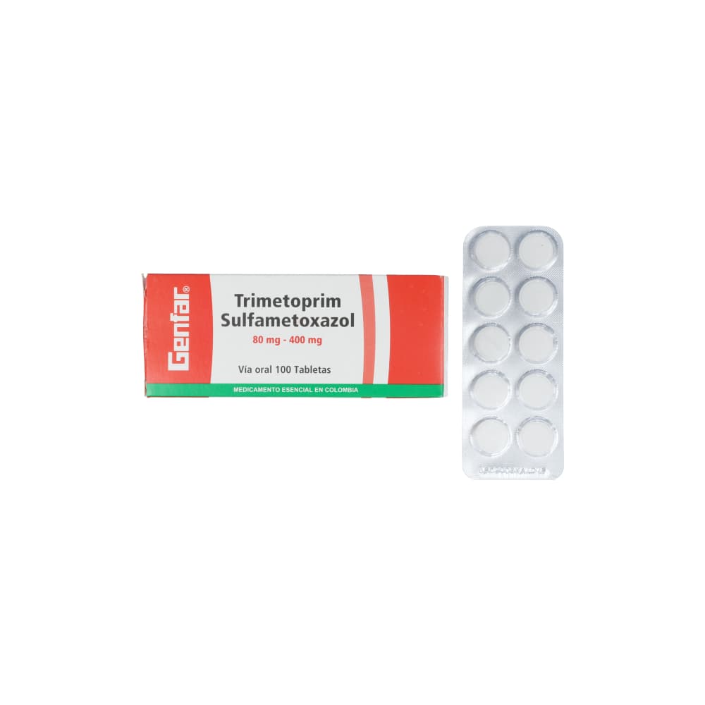 Trimetoprim+Sulfametoxazol Genfar 80Mg+400Mg Caja Por 100 Tabletas
