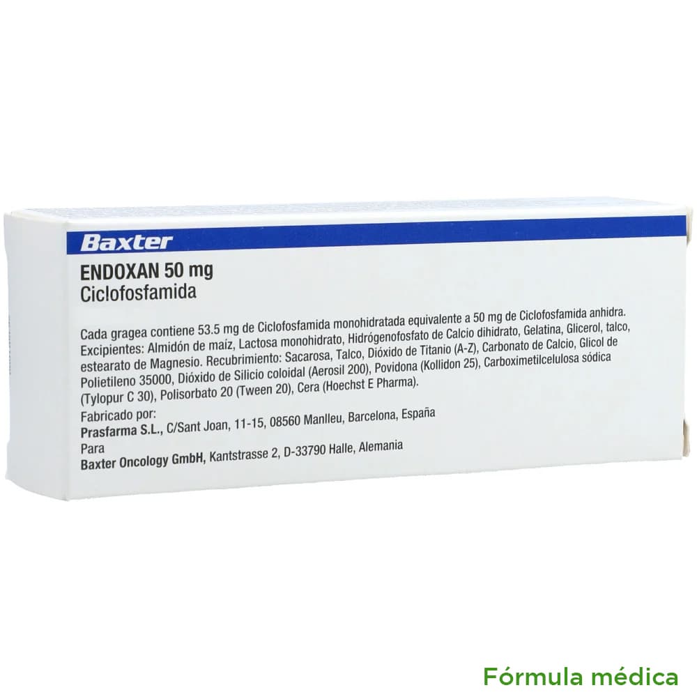 Endoxan 50 Mg Tabletas Recubiertas Baxter Blister X10