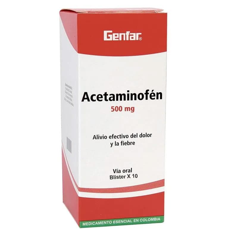 Acetaminofén 500Mg Tableta Blíster X 10 Genfar