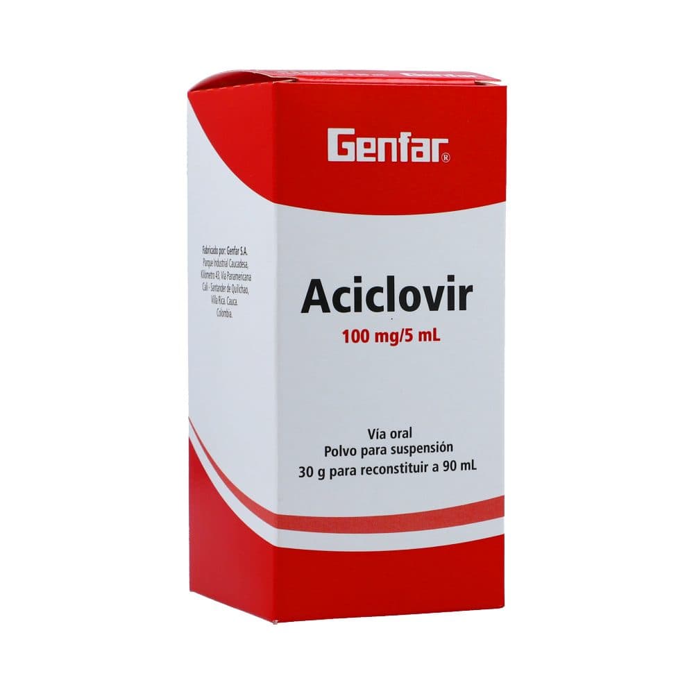 Aciclovir Frasco Con 30 G De Polvo Para Reconstituir A 90 Ml.