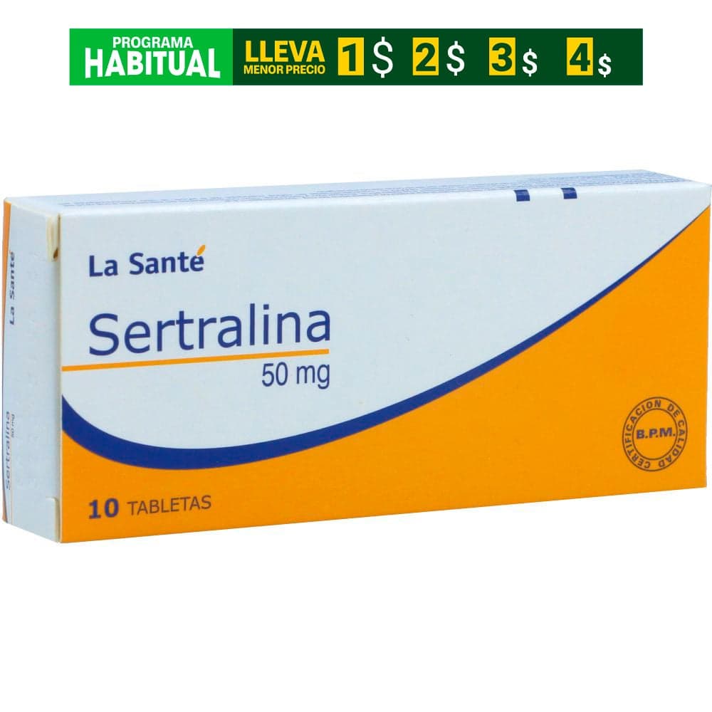 Sertralina Vía Oral Tabletas Con Cubierta Entérica 50Mg Caja X 10