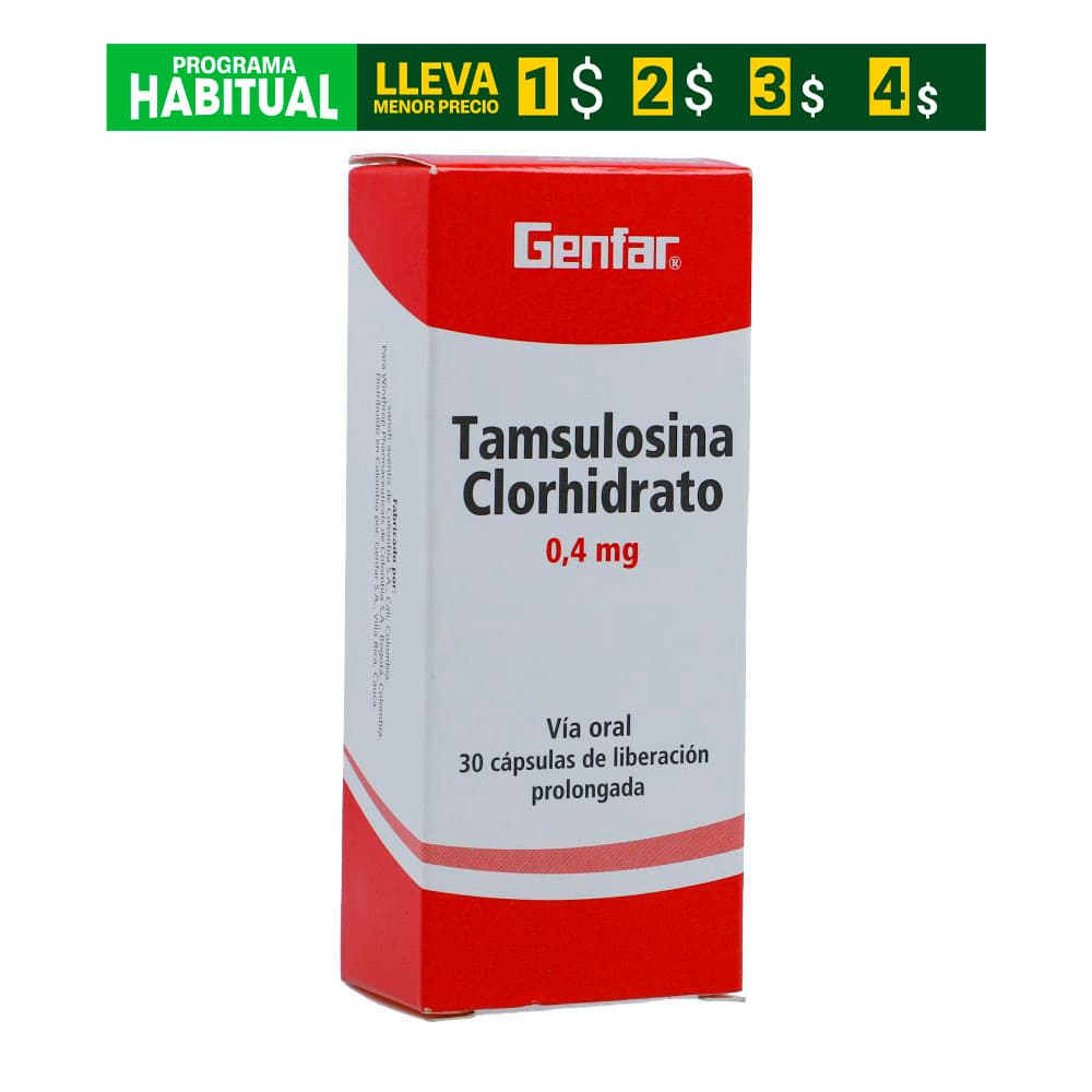 Tamsulosina Winthrop 0.4Mg Caja X 30 Cápsulas Liberación Prolongada