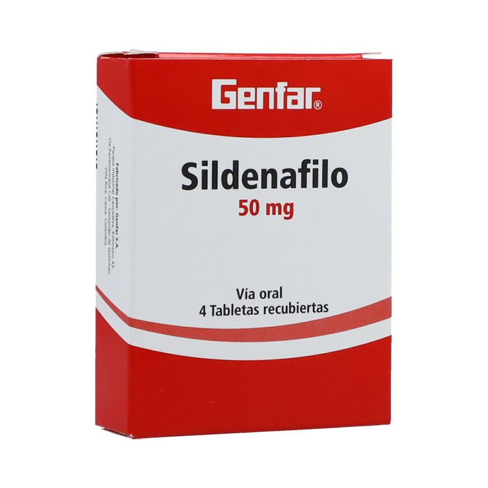 Sildenafilo Tabletas Recubiertas 50Mg Caja X 4