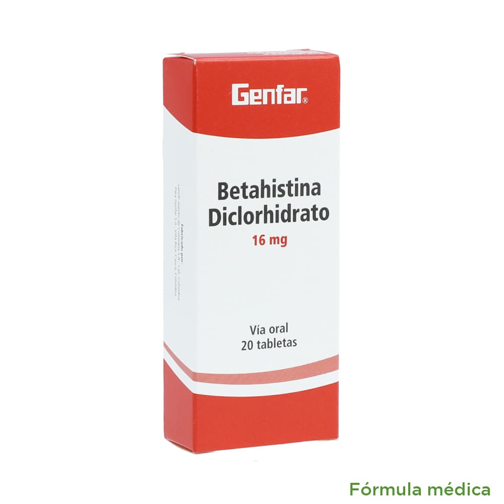 Betahistina Tabletas 16Mg Caja X 20