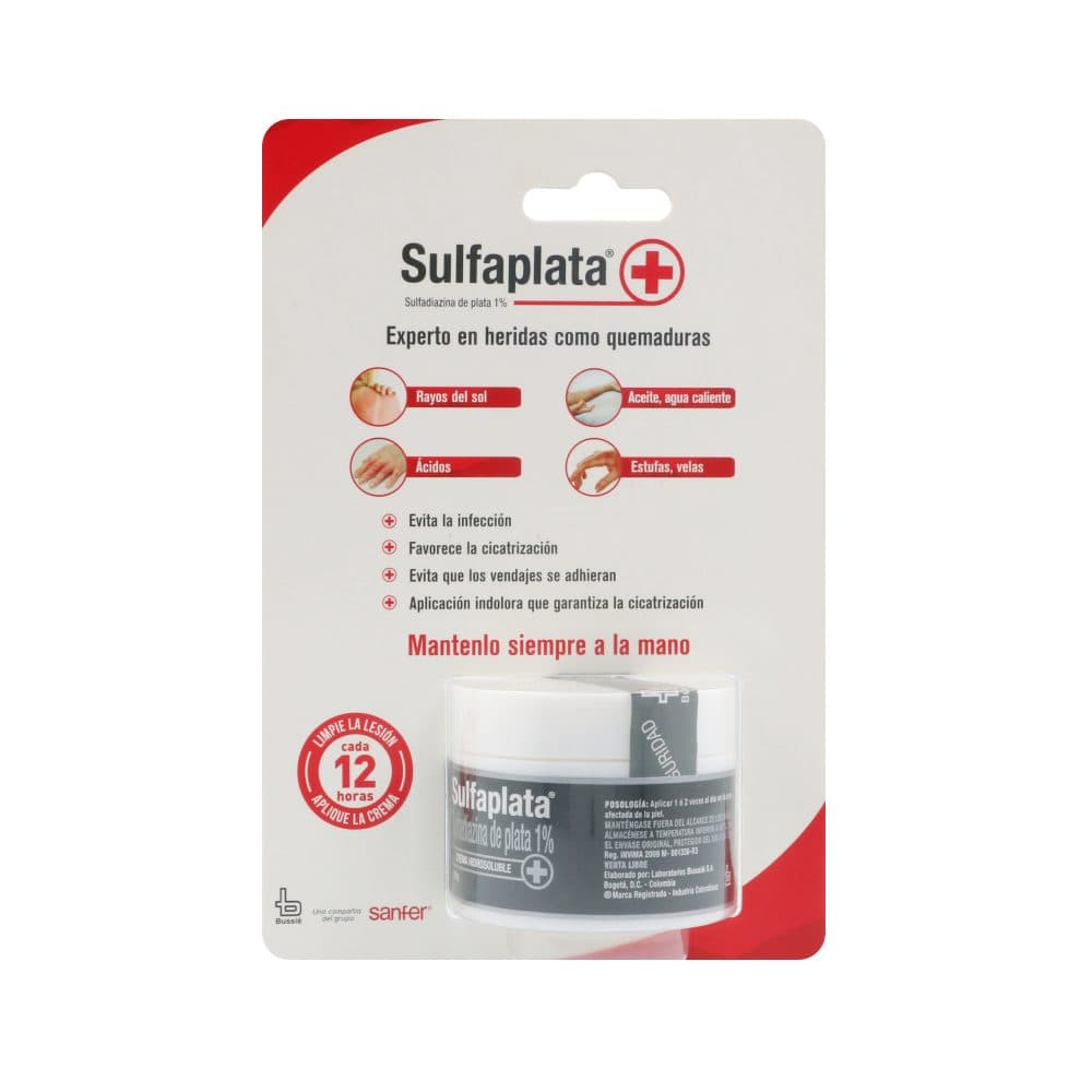 Sulfaplata 1% Crema Experto En Heridas Como Quemaduras Pote X 30Gr