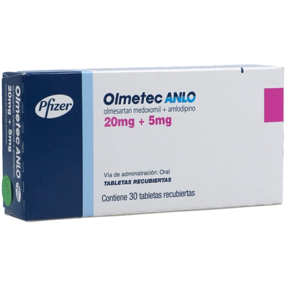 Olmetec Anlo 20/5Mg Caja X 30 Tabletas Recubiertas