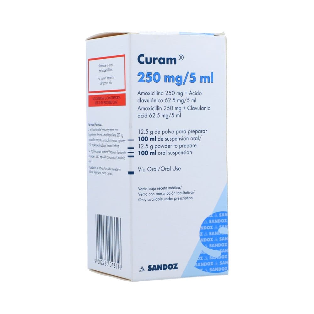 Curam (250Mg+62.5Mg)/5Ml Susp Oral Frasco X 100 Ml