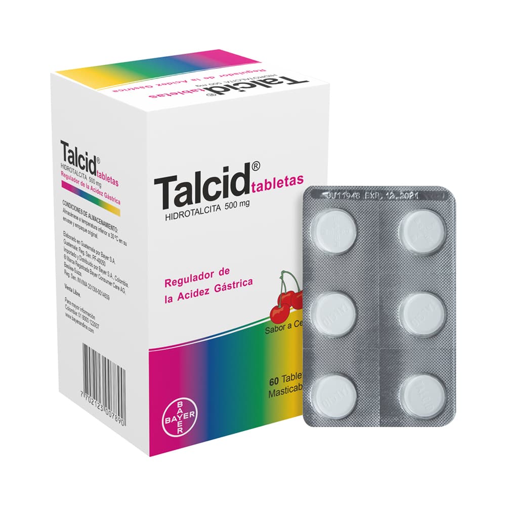 Talcid Comprimidos Masticables 500Mg Blister X 6 Tabletas Masticables - Sabor A Cereza