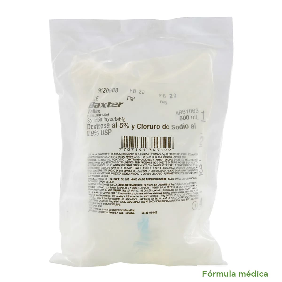 Dextrosa+Cloruro Na Usp (5+0.9)% Solucion Inyectable Bolsa X 500Ml Baxter