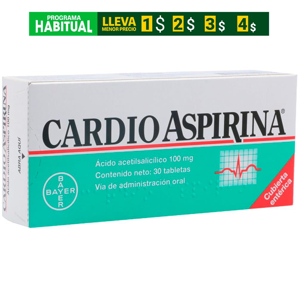 Cardio Aspirina Tabletas Cubierta Entérica 100Mg Caja X 30