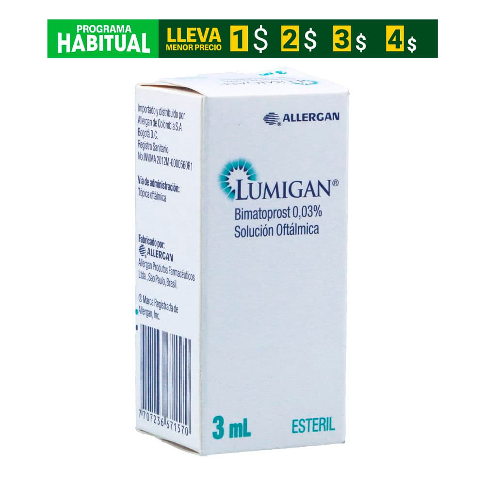 Lumigan 0.3Mg/Ml Solución Oftalmica Frasco X 3Ml