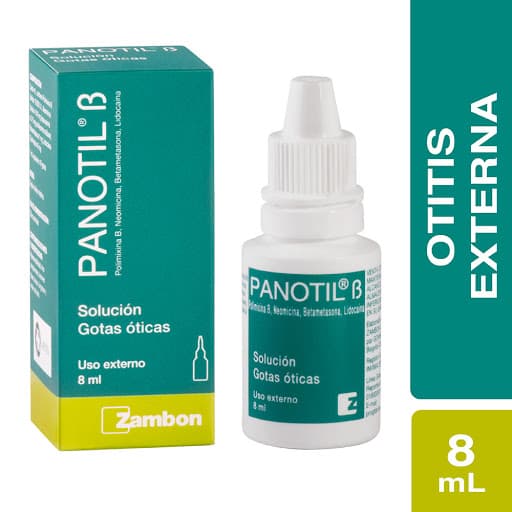 Panotil Beta Solución Gotas Ótica 10000Ui+3.75Mg+1Mg+40Mg Frasco X 8Ml