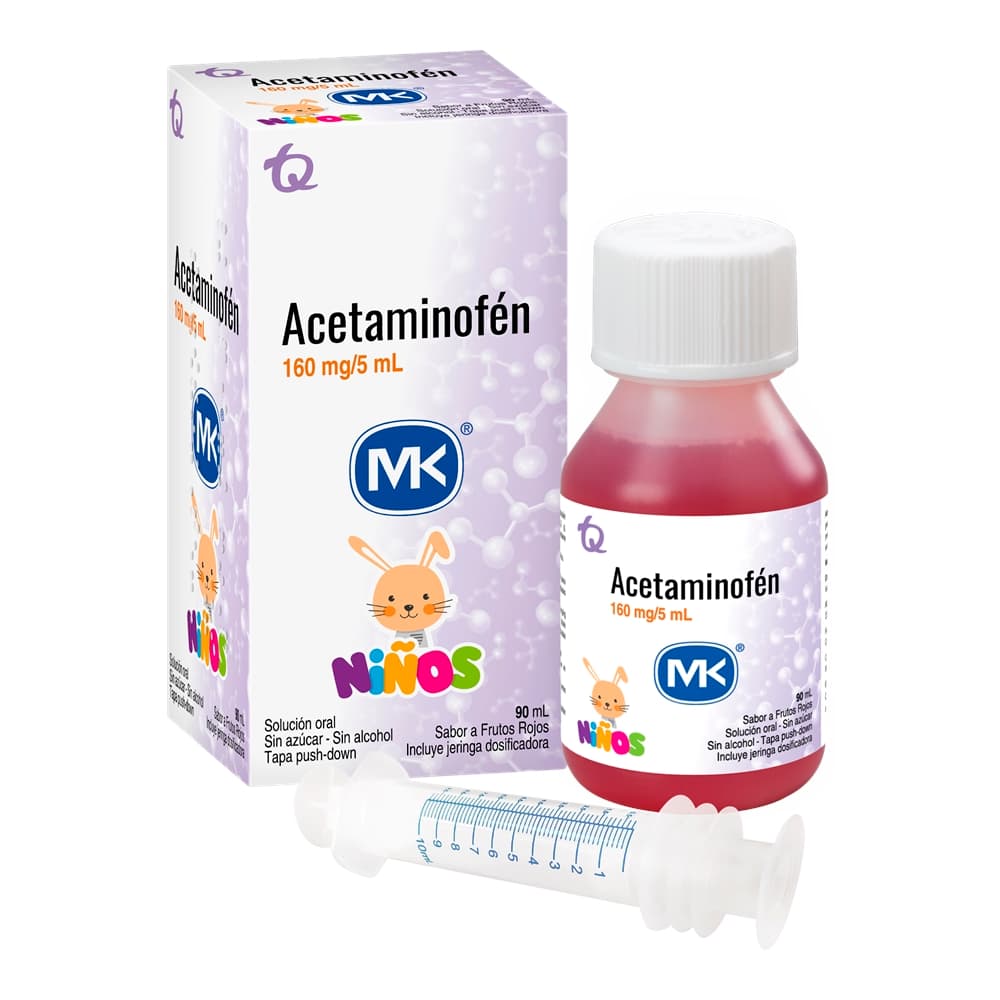 Acetaminofen 160Mg/5Ml(3.2%) Jarabe Frasco X 90Ml Mk