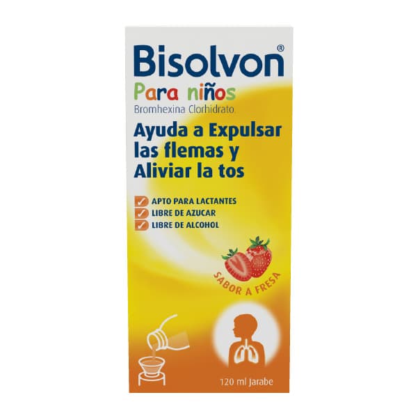 Bisolvon Niños Jarabe Sabor A Fresa Frasco X 120 Ml