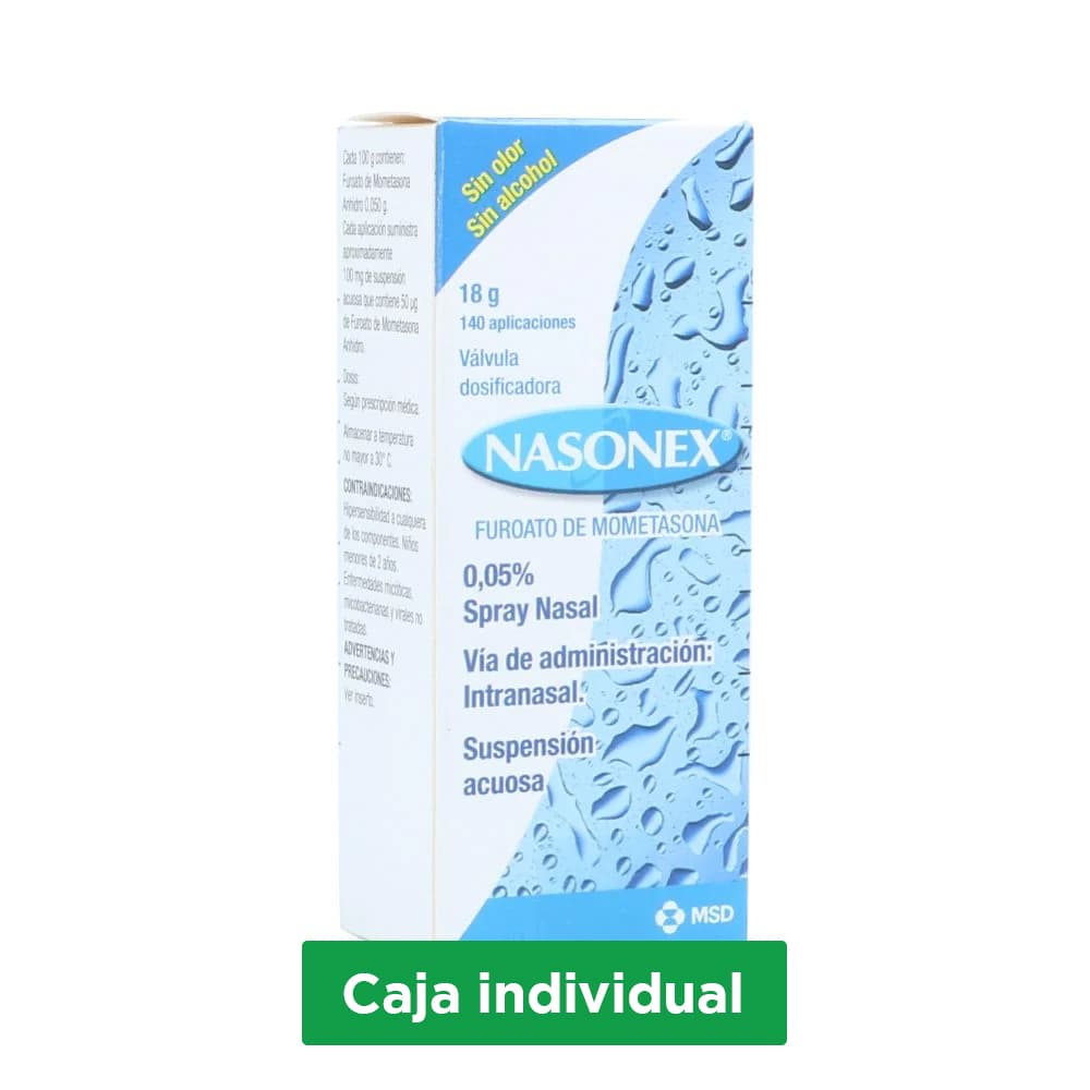Nasonex Spray Nasal Suspensión Acuosa 0,05% 18G Frasco X 140 Dosis