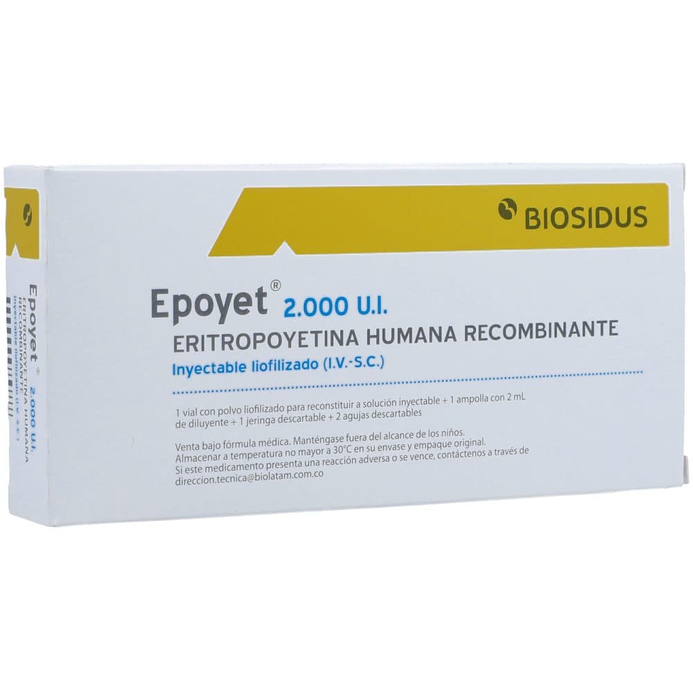 Epoyet 2000Ui/Ml Polvo Inyectable Liofilizado Vial X 2 Ml