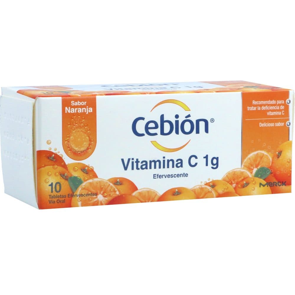 Cebión 1Gr Tableta Efervescente Tubo X 10 Naranja