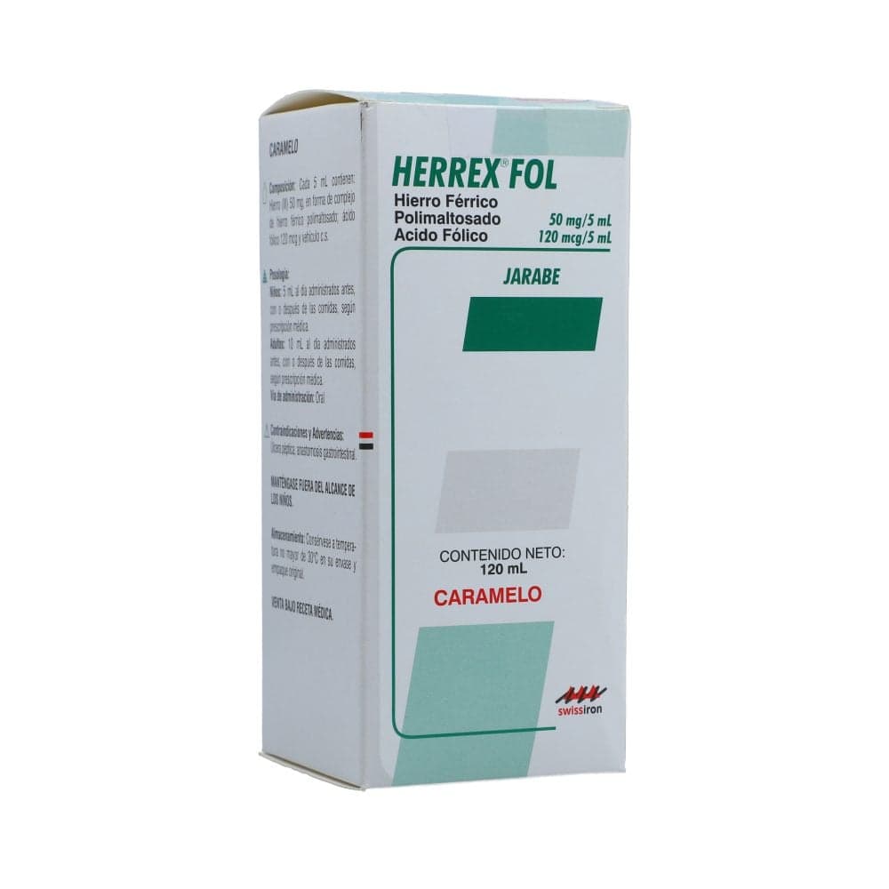 Herrex Fol Jarabe (50Mg+120Mcg)/5Ml Frasco X 120 Ml