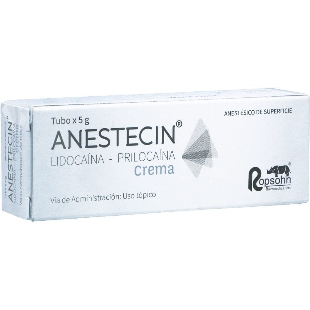Anestecin Crema Anestésico De Superficie 2.5%+2.5% Tubo X 5 Gr