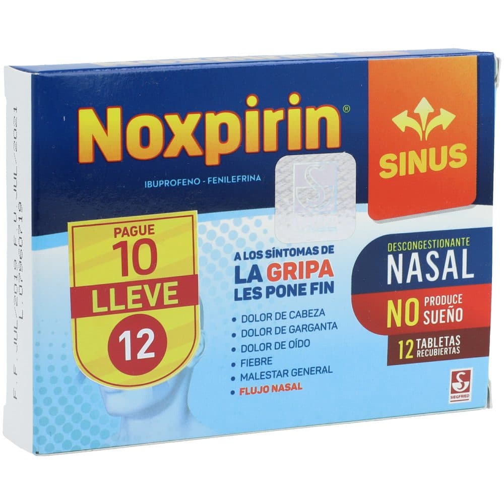 Promo Noxpirin Sinus (20+200)Mg Tab Rec Paq X 1 Pague 10 Lleve 12