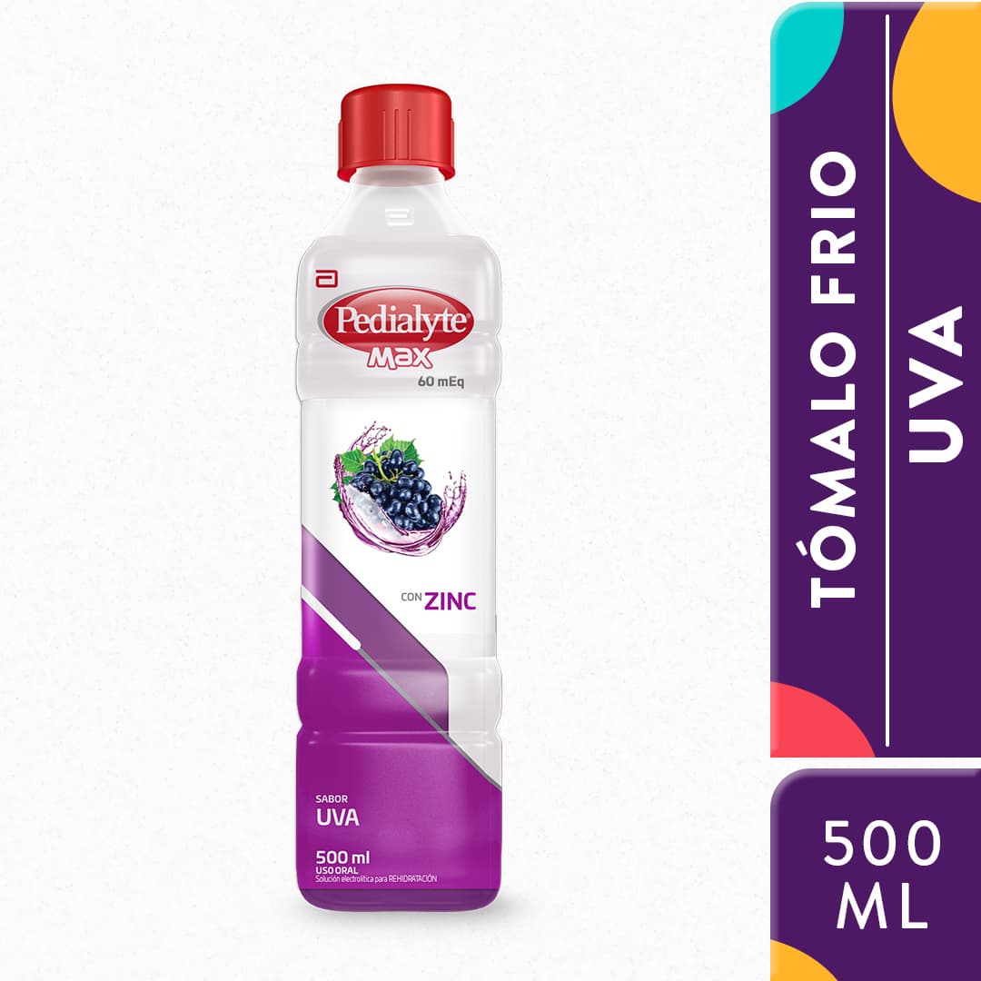 Suero Rehidratante Pedialyte Max 60 Uva 500 Ml