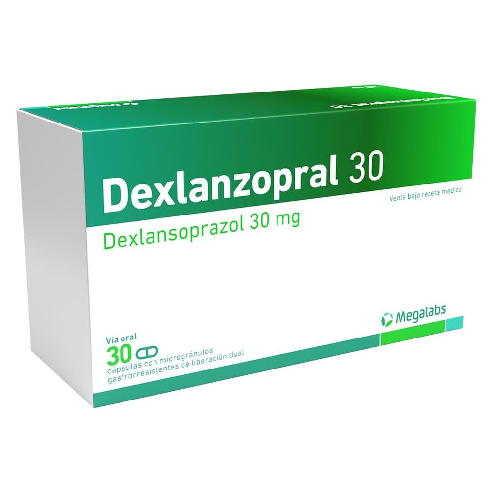 Dexlanzopral Cápsulas Con Microgránulos Gastrorresistentes Liberación Dual 30 Mg Caja X 30