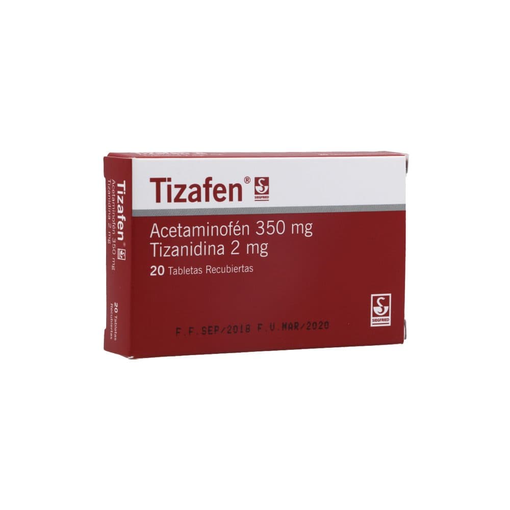 Tizafen Tabletas Recubiertas 2Mg+350Mg Caja X 20