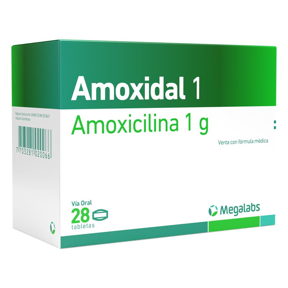 Amoxidal Tabletas 1G Caja X 28