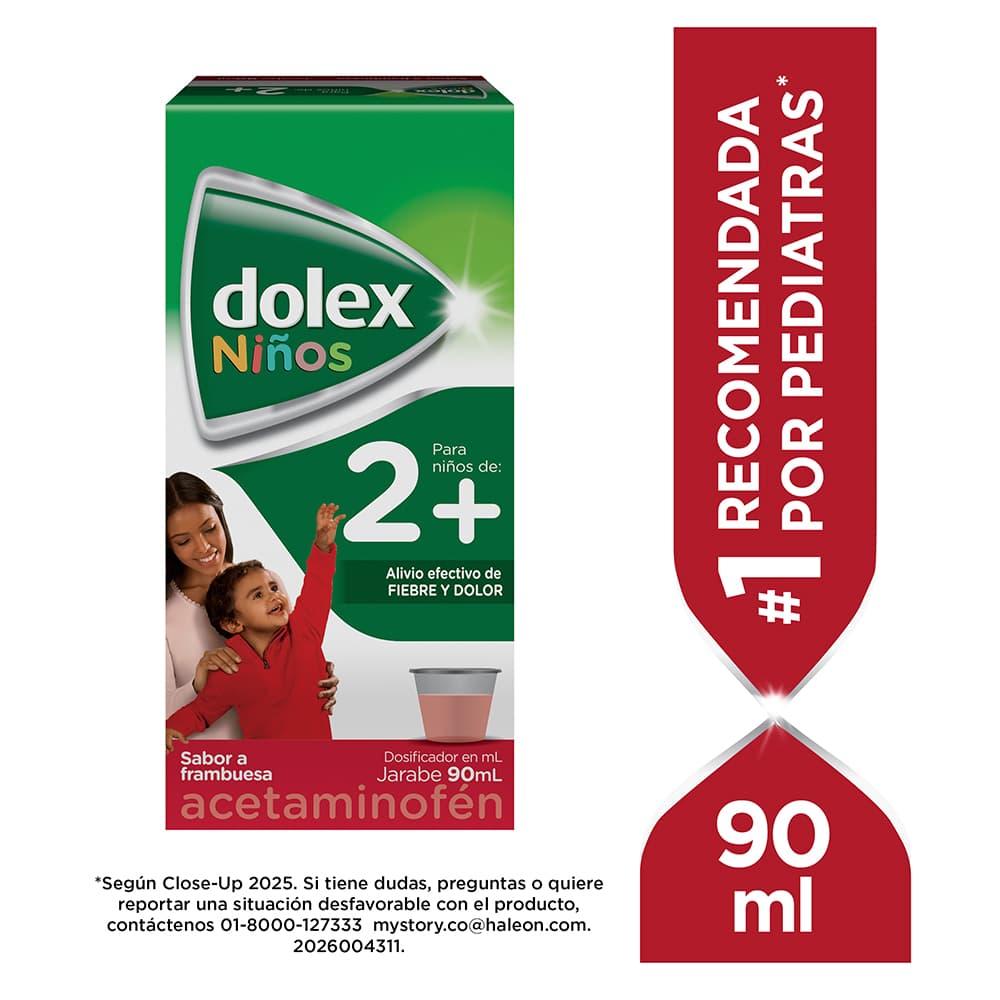 Dolex Niños 2+ Jarabe Frambuesa 160 mg/5 ml 90 ml