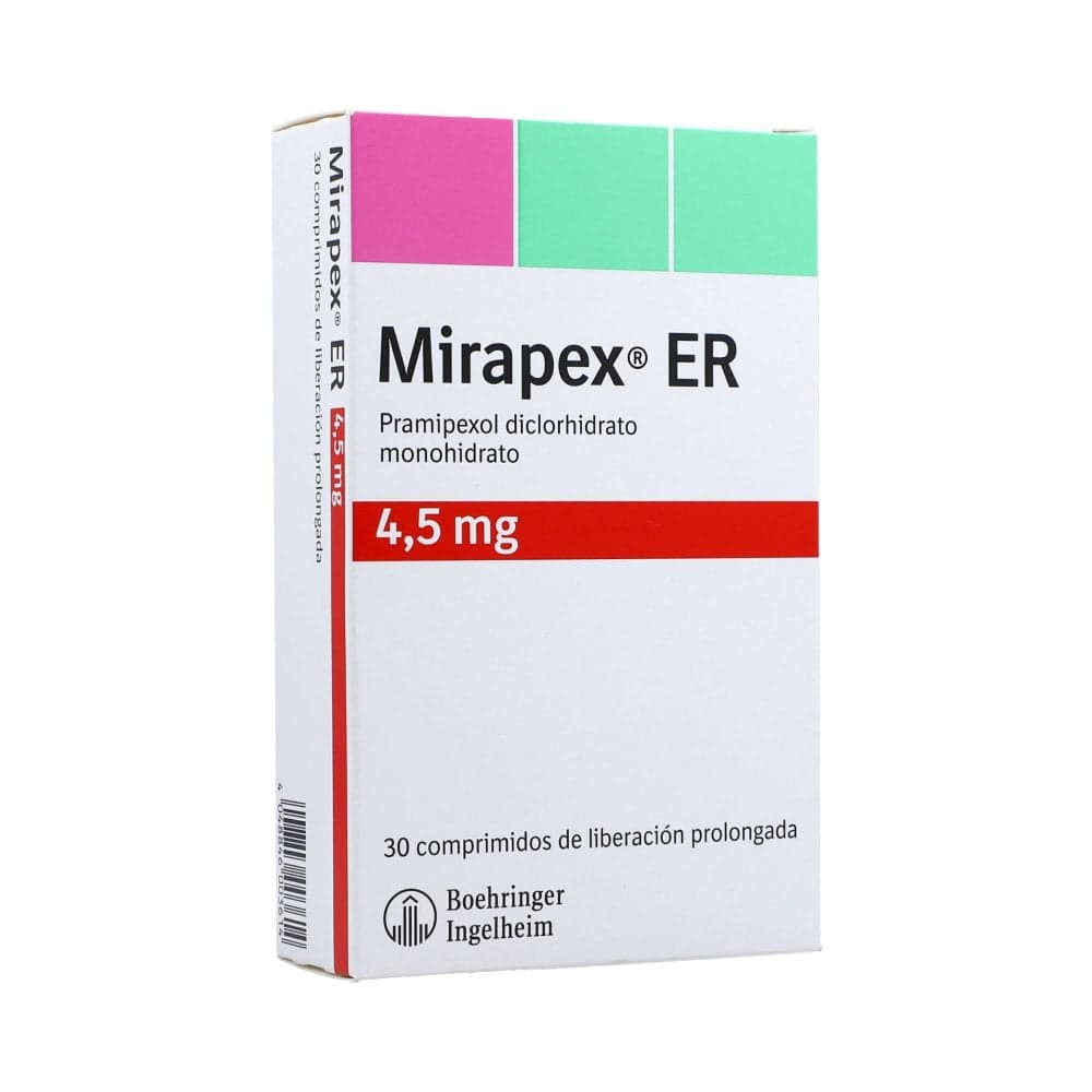Mirapex Er Tabletas Liberación Prolongada 4.5Mg Caja X 30