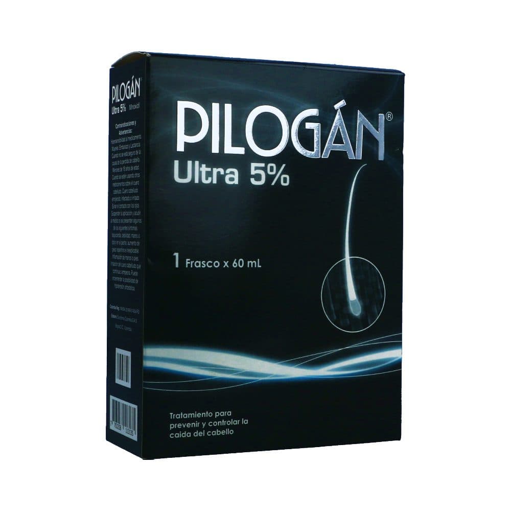 Pilogán Ultra 5% Tratamiento Para Prevenir Y Controlar La Caida Del Cabello Solución Tópica Frasco X 60Ml