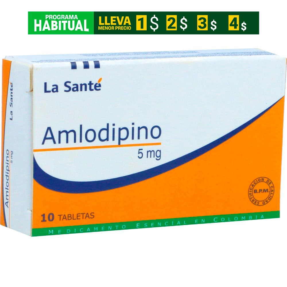 Amlodipino Tabletas 5Mg Caja X 10