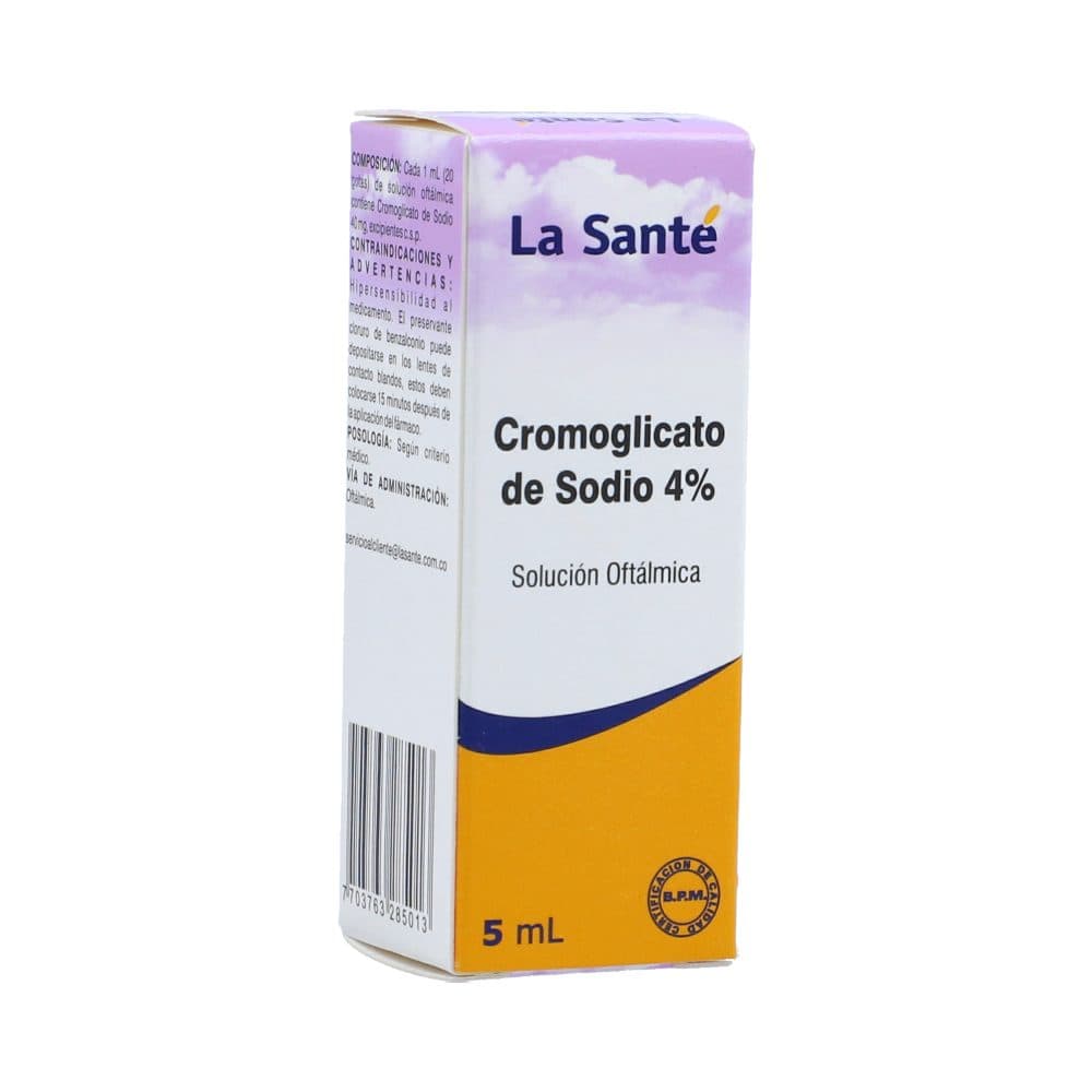 Cromoglicato De Sodio 40Mg/Ml(4%) Solución Oftalmica La Santé Frasco X 5Ml