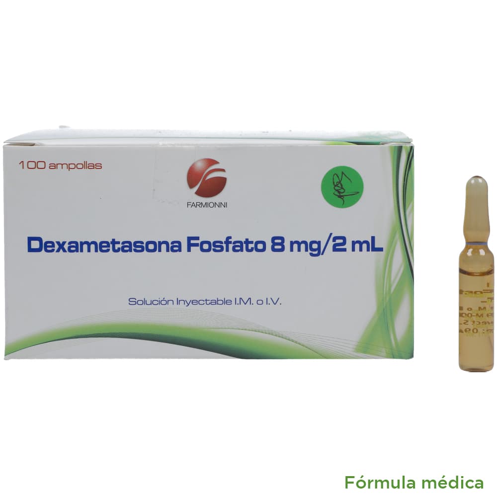 Dexametasona 8Mg/2Ml Solución Inyectable Caja X 100 Amp X 2Ml
