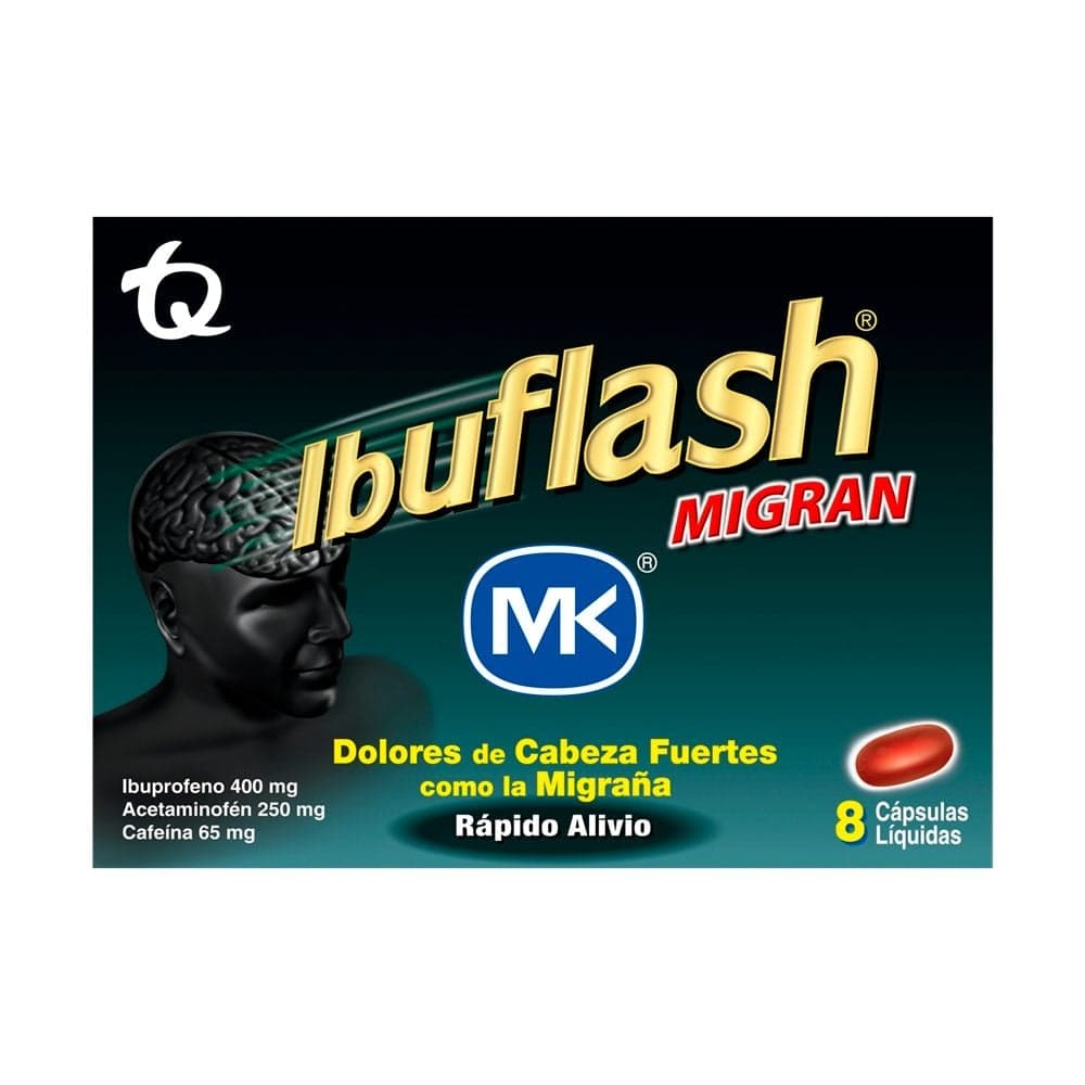 Ibuflash Migran (250+65+400) mg 8 Cápsulas Blandas