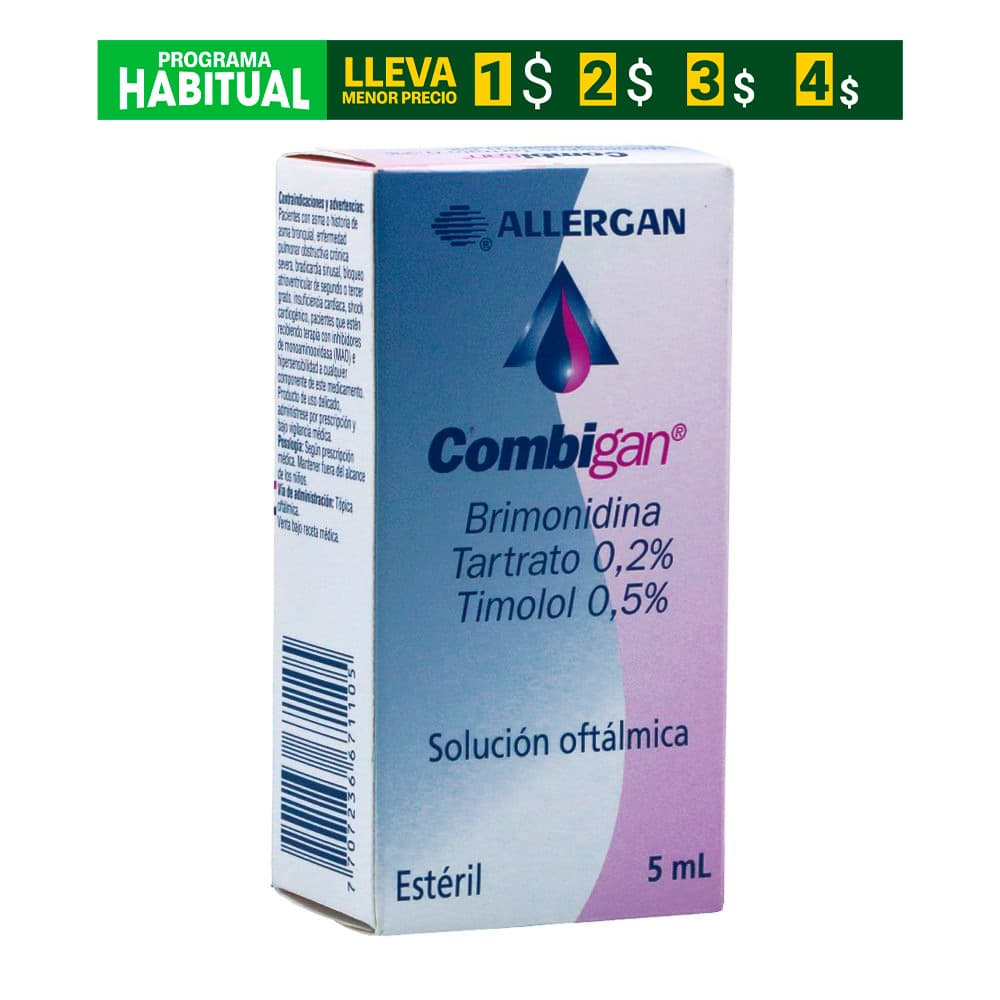 Combigan Solución Oftálmica Estéril (2Mg+5Mg)/Ml Frasco X 5Ml