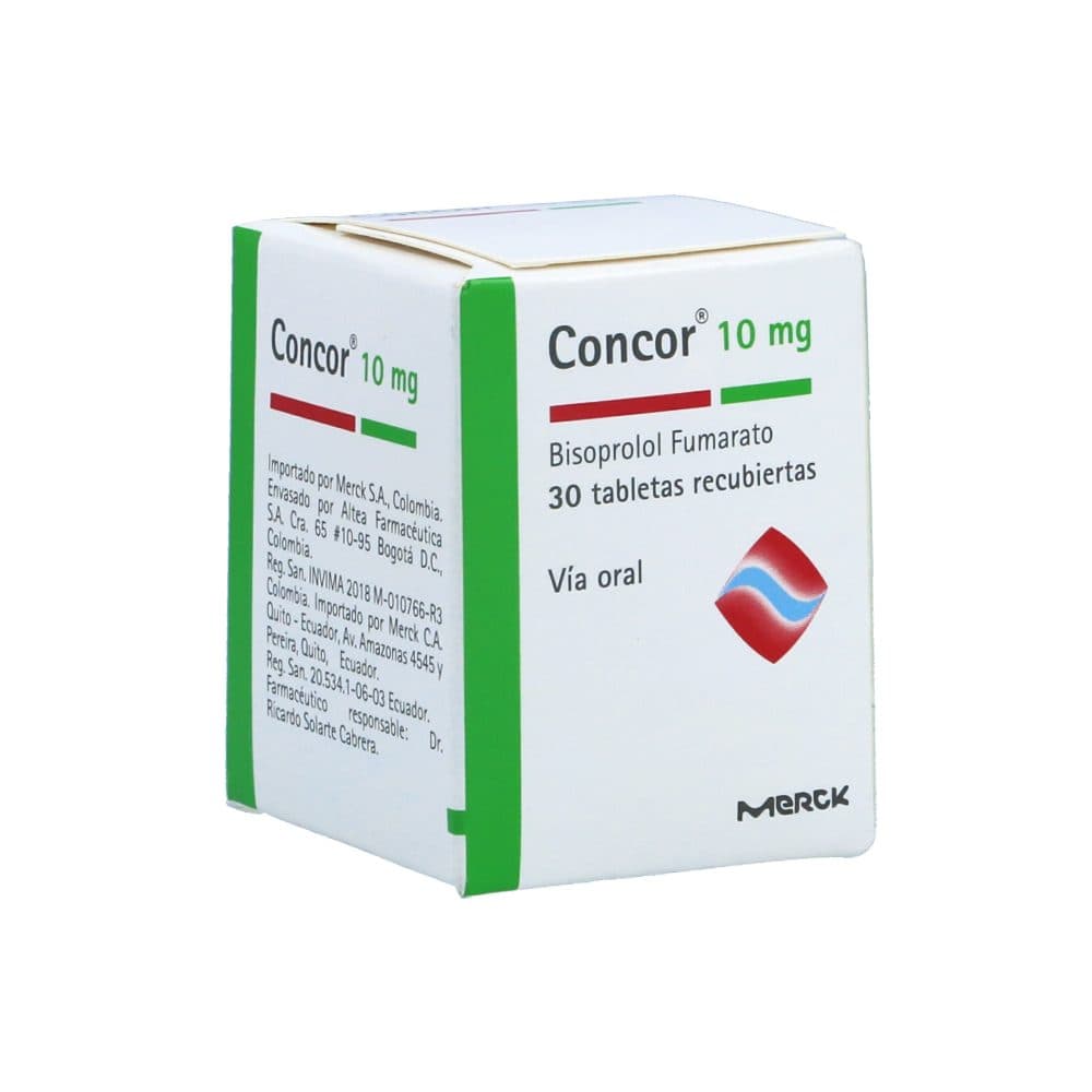 Concor Tabletas Recubiertas Via Oral 10Mg Frasco X 30