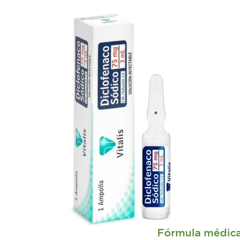 Diclofenaco 75Mg/3Ml(25Mg/Ml) Solucion Inyectabletasle Cajas X 1Ampollax3Ml Vitalis
