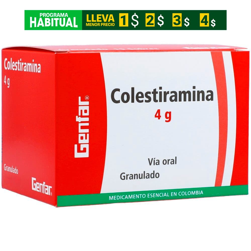 Colestiramina Winthrop 4Gr Granulado Sobre