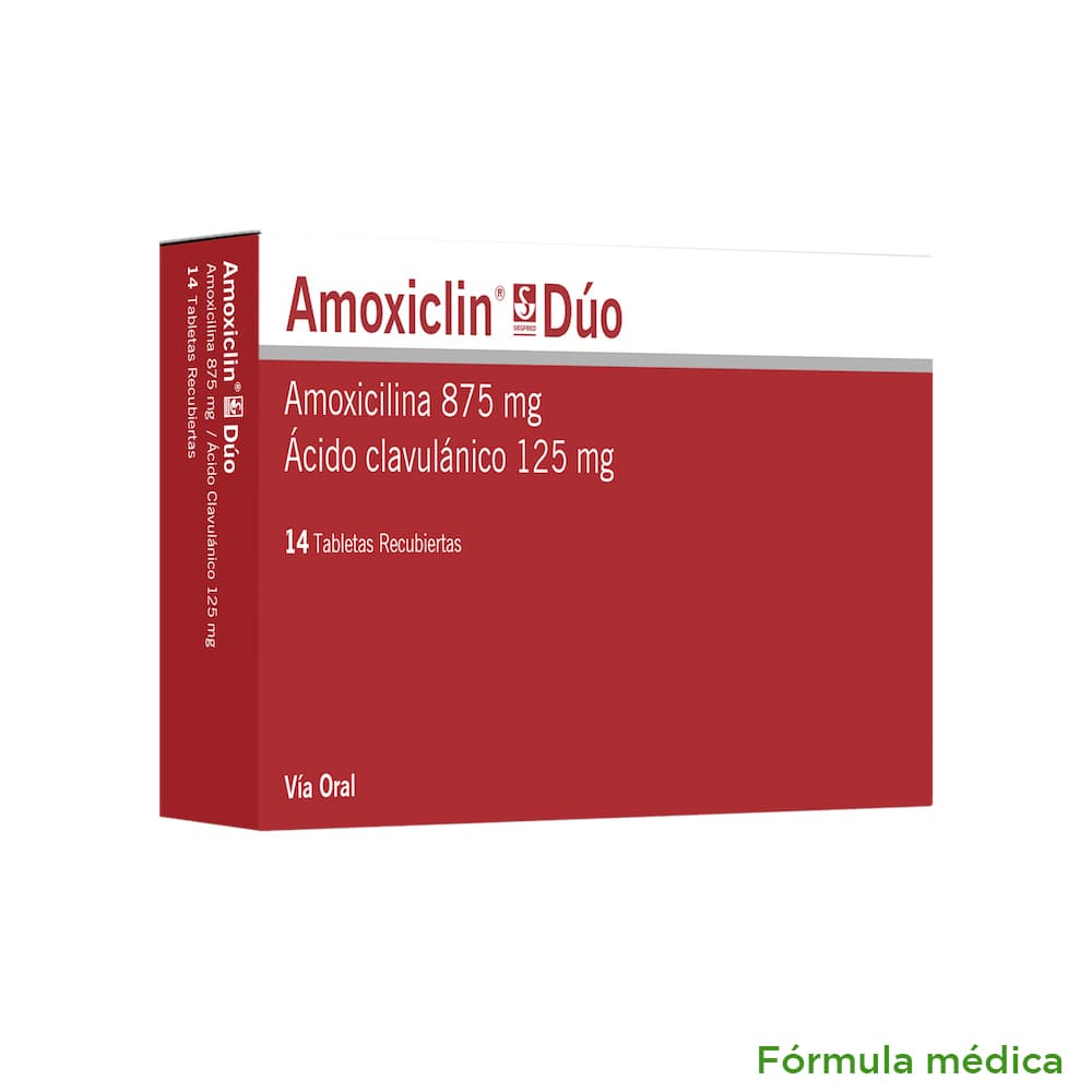 Amoxiclin Duo (875+125)Mg Tabletas Recubiertas Caja X 14