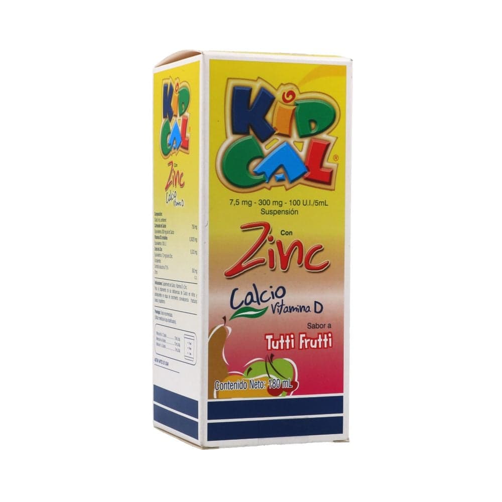 Kidcal Suspensión Oral Sabor A Tutti Frutti (300Mg+100Ui+7.5Mg)/5Ml Frasco X 180Ml